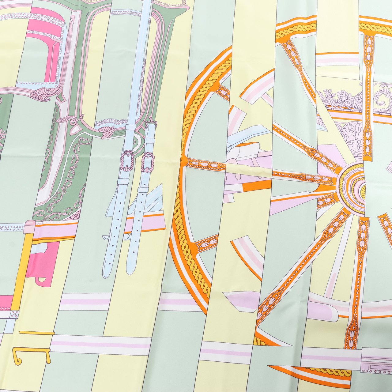 Hermès Hermes Carré 90 "LA BERLINE BAYADERE" Silk handkerchief in Pastel Divers