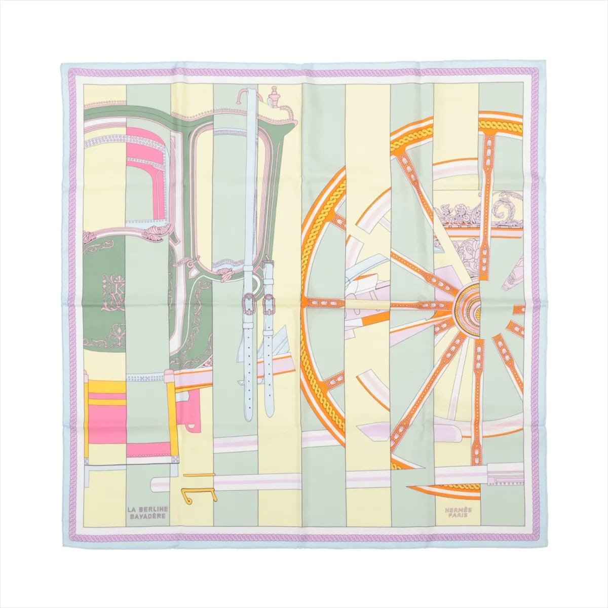 Hermès Hermes Carré 90 "LA BERLINE BAYADERE" Silk handkerchief in Pastel Divers