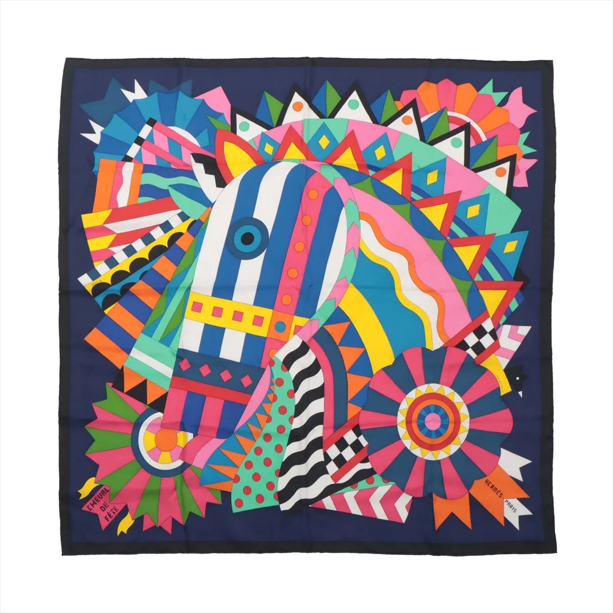 Hermès Hermes Carré 90 "Cheval de Fete" Silk handkerchief in Multicolor Divers