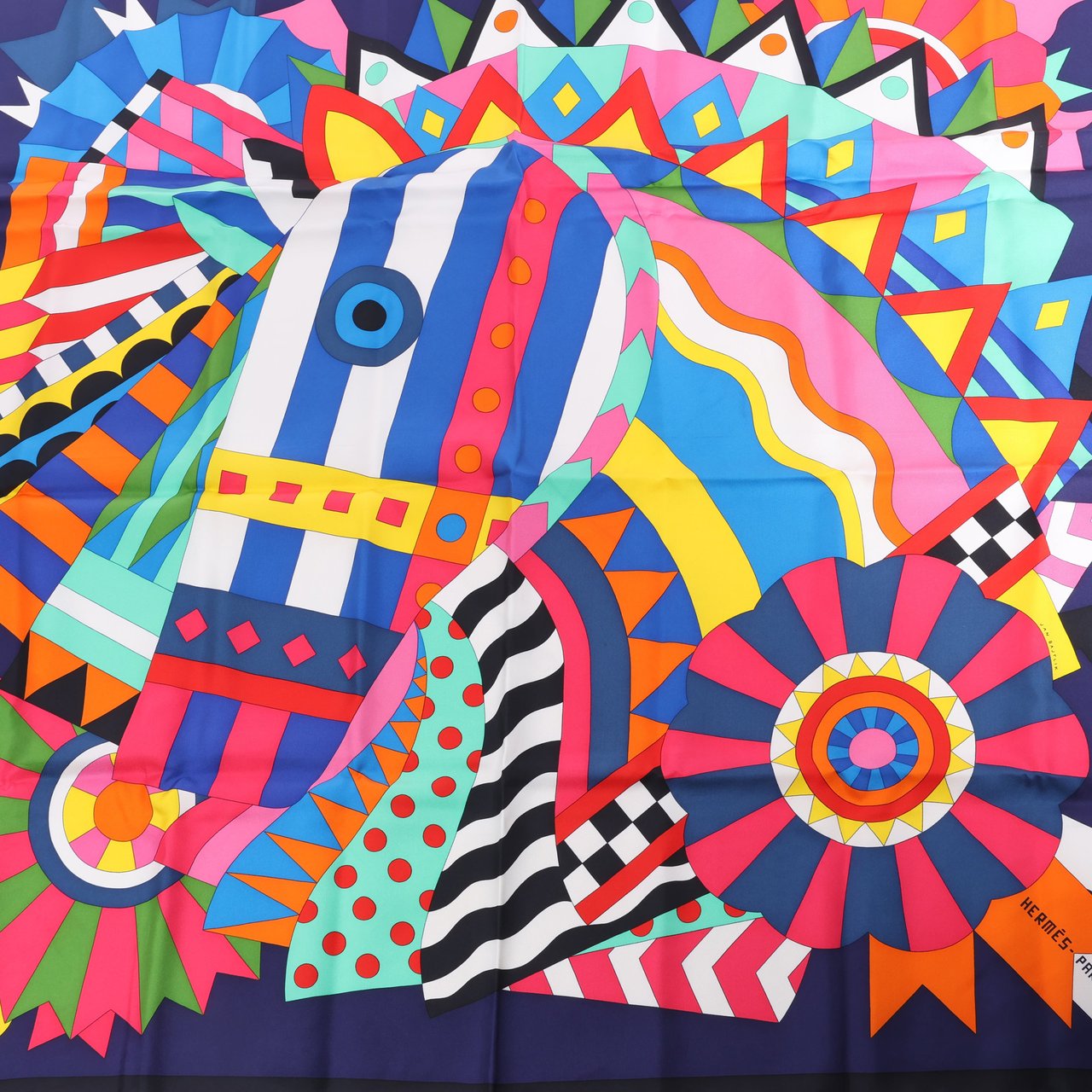 Hermès Hermes Carré 90 "Cheval de Fete" Silk handkerchief in Multicolor Divers