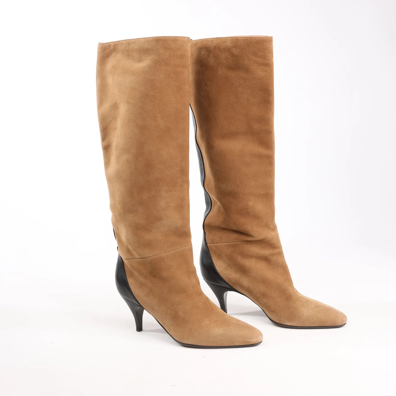 Hermès Hermes Suede Long Boots in Brown, Size 37.5 EU Bruin