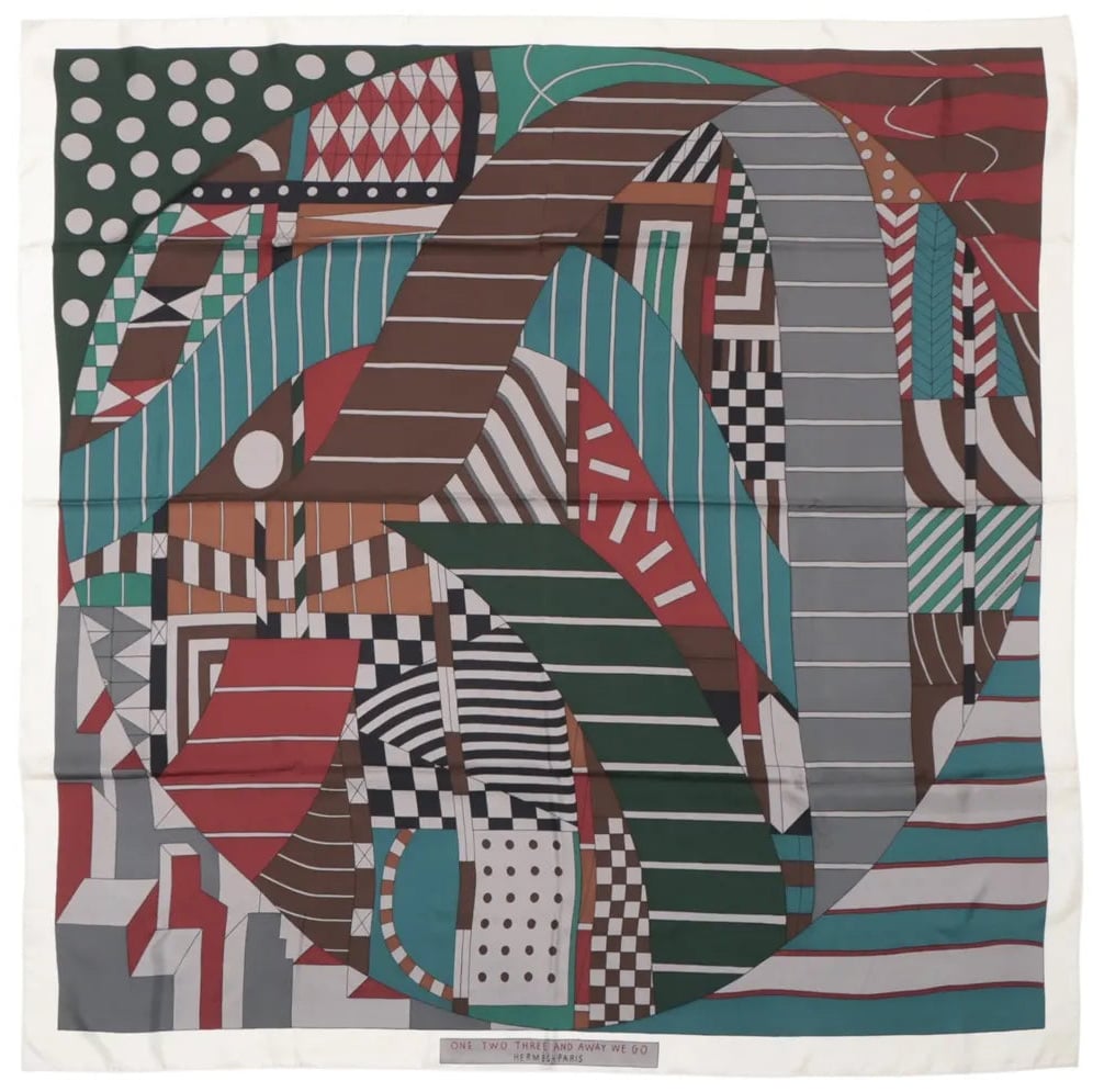 Hermès Hermès Carré 140 "ONE TWO THREE AND AWAY WE GO" Silk handkerchief in Gray Grijs