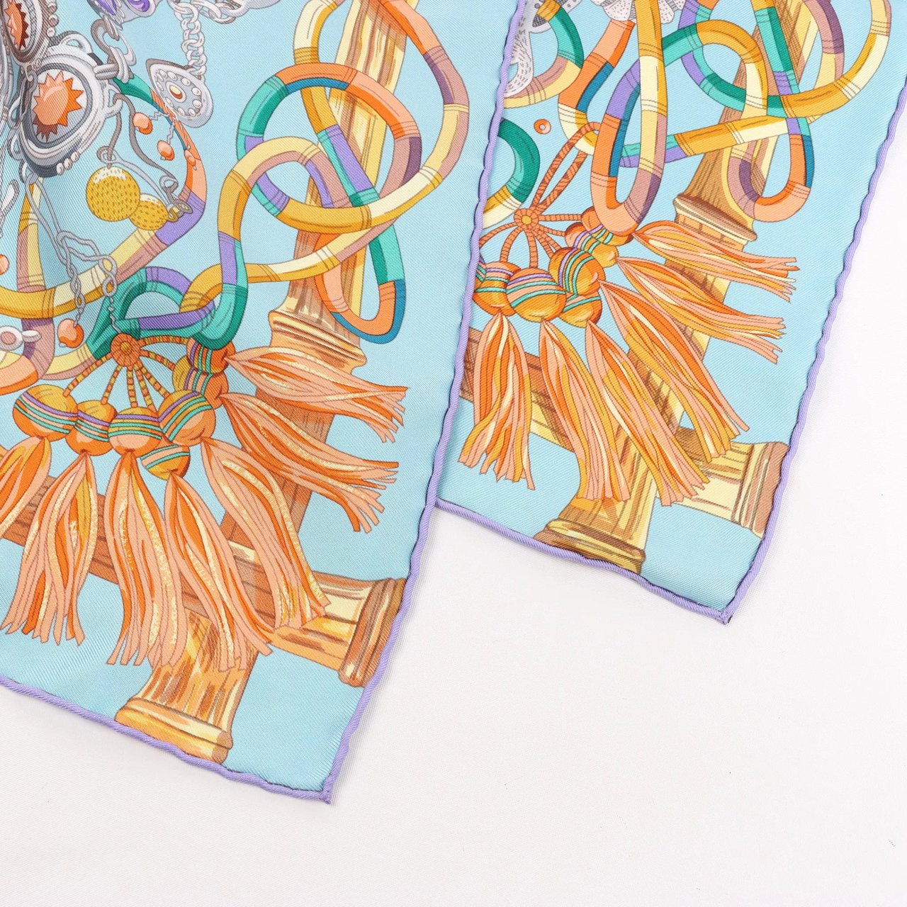 Hermès Hermès Carré 90 "AU FIL DU CARRE" Silk handkerchief in Multicolor Divers