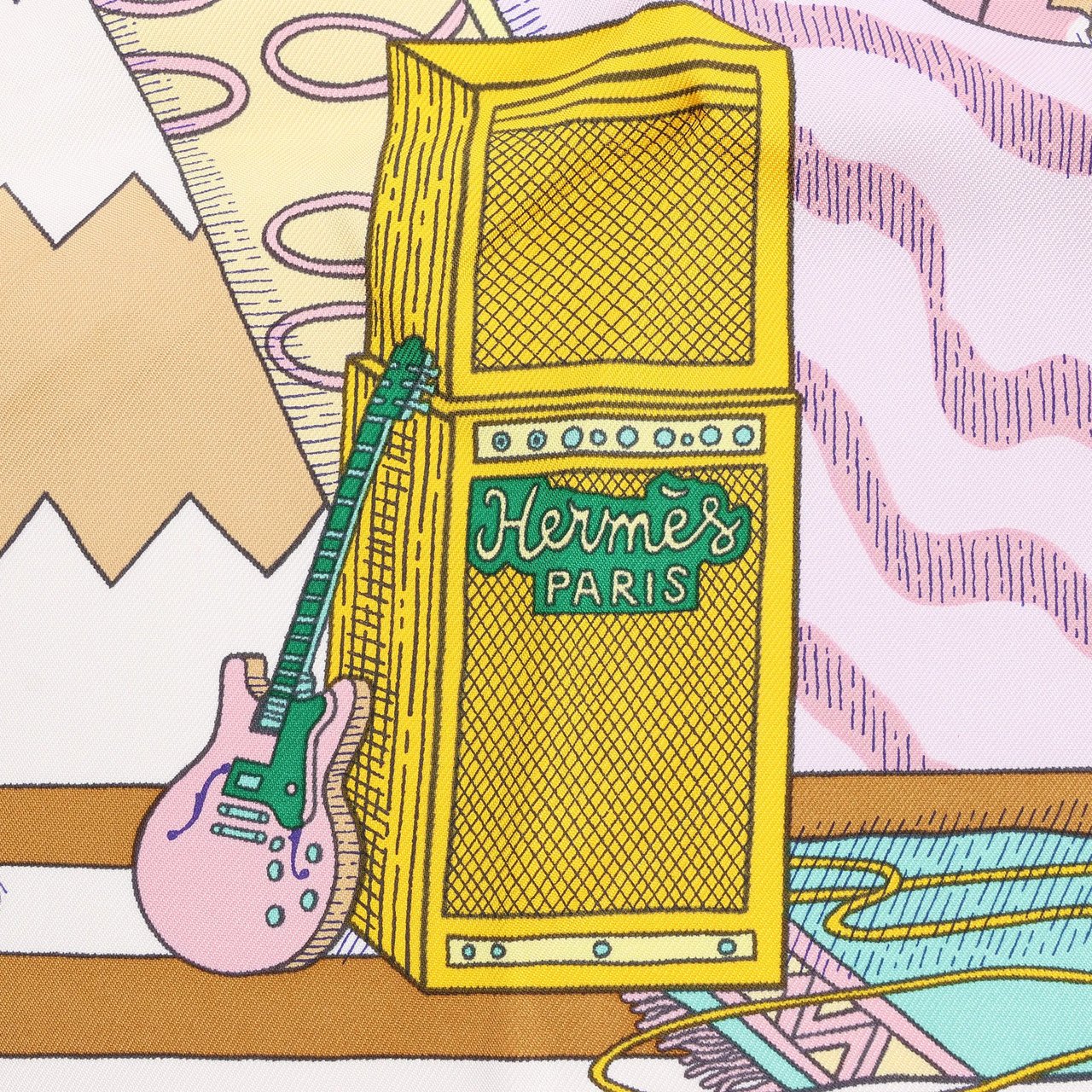 Hermès Hermès Carré 90 "Le Premier Chant" Silk handkerchief in Pink Divers