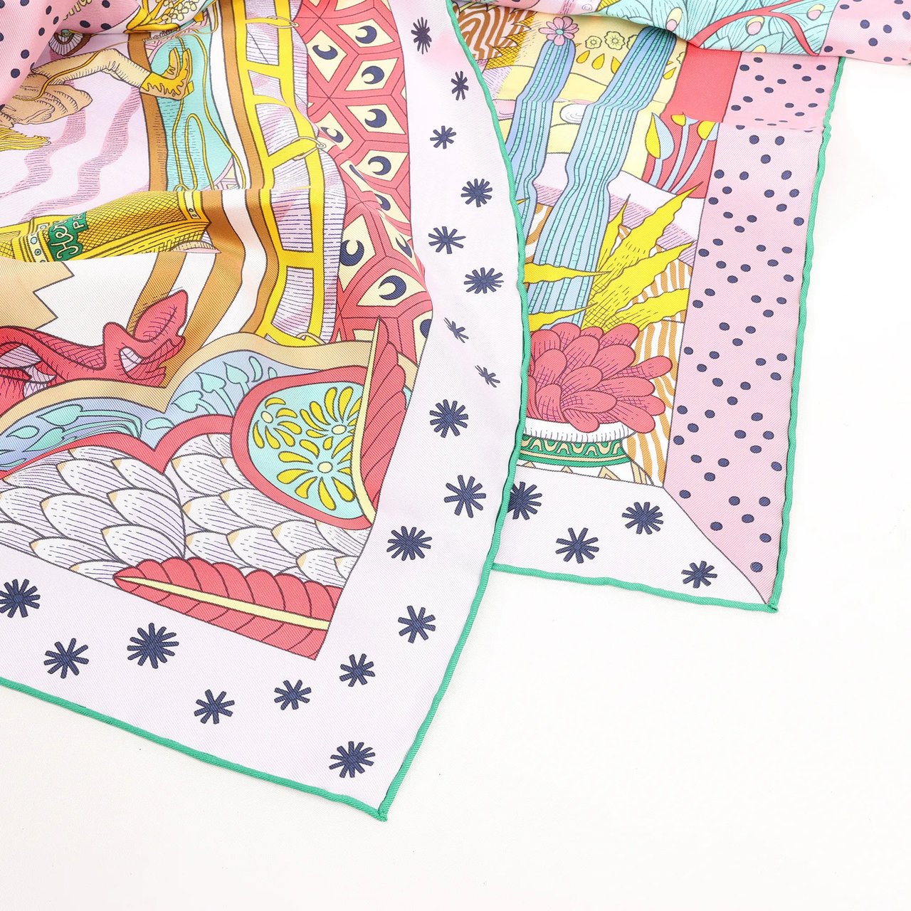 Hermès Hermès Carré 90 "Le Premier Chant" Silk handkerchief in Pink Divers