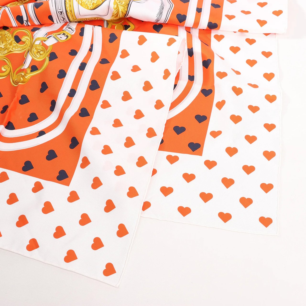 Hermès Hermès Carré 90 "BRIDES de GALA LOVE" Silk handkerchief in Red x White Divers