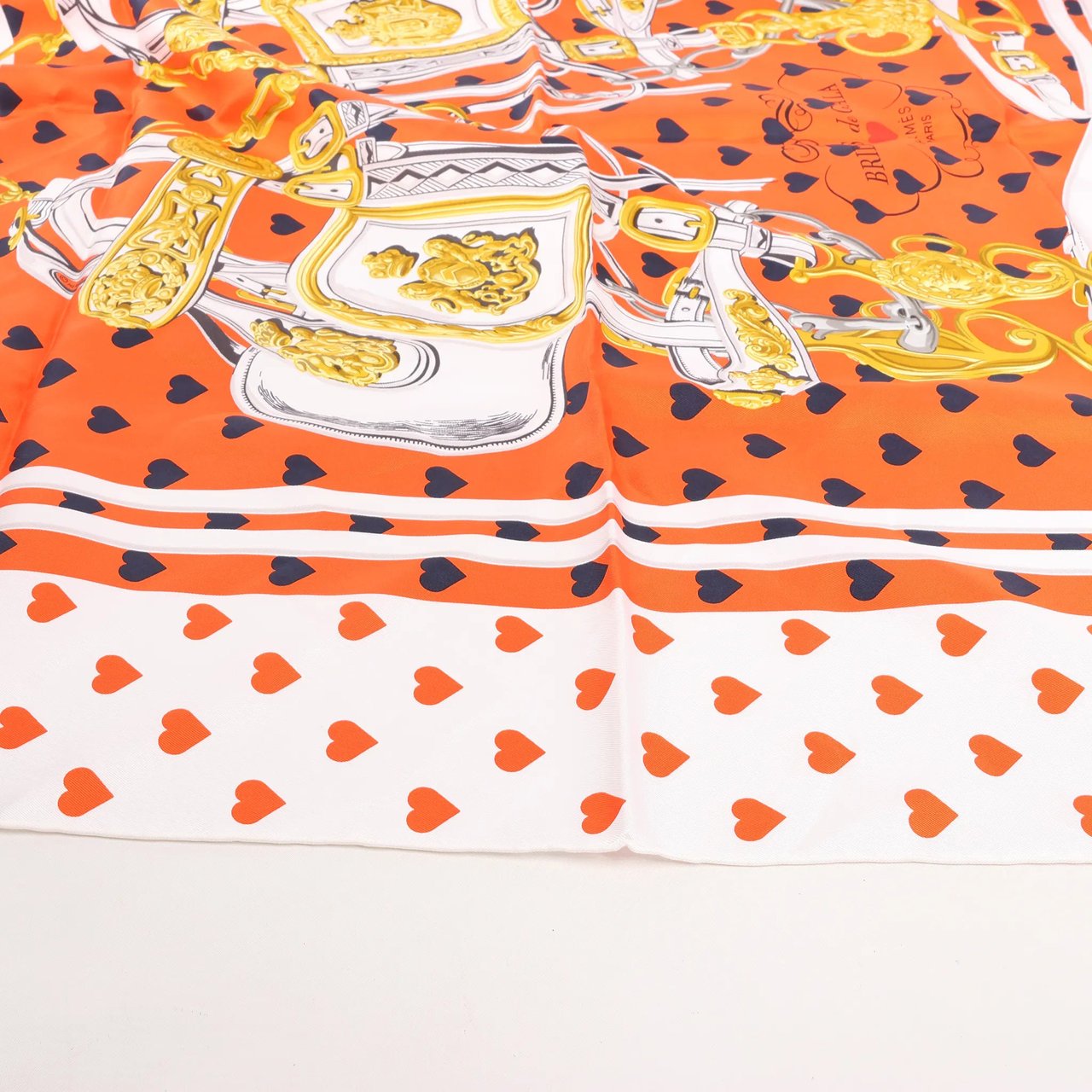 Hermès Hermès Carré 90 "BRIDES de GALA LOVE" Silk handkerchief in Red x White Divers