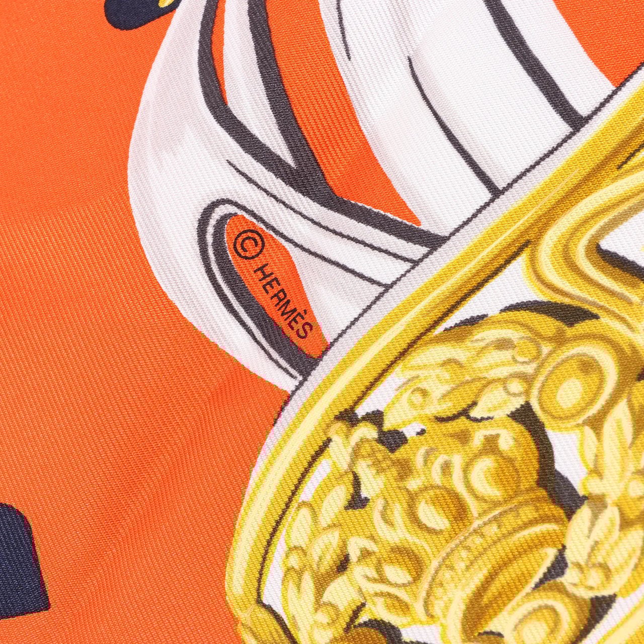 Hermès Hermès Carré 90 "BRIDES de GALA LOVE" Silk handkerchief in Red x White Divers