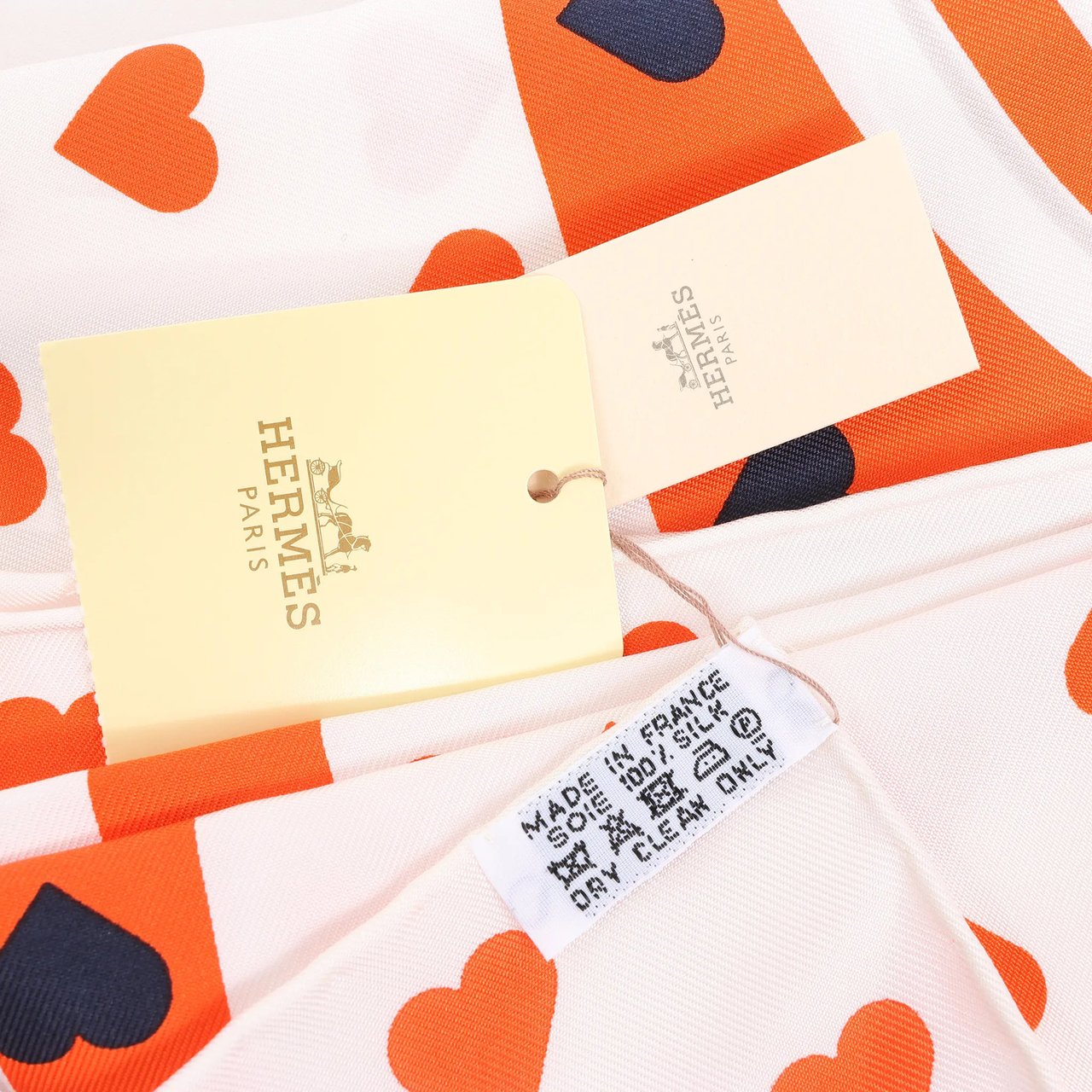 Hermès Hermès Carré 90 "BRIDES de GALA LOVE" Silk handkerchief in Red x White Divers