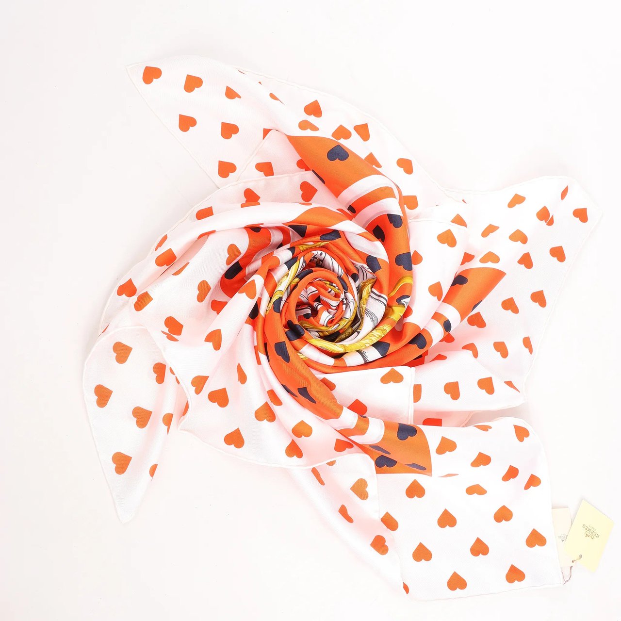 Hermès Hermès Carré 90 "BRIDES de GALA LOVE" Silk handkerchief in Red x White Divers