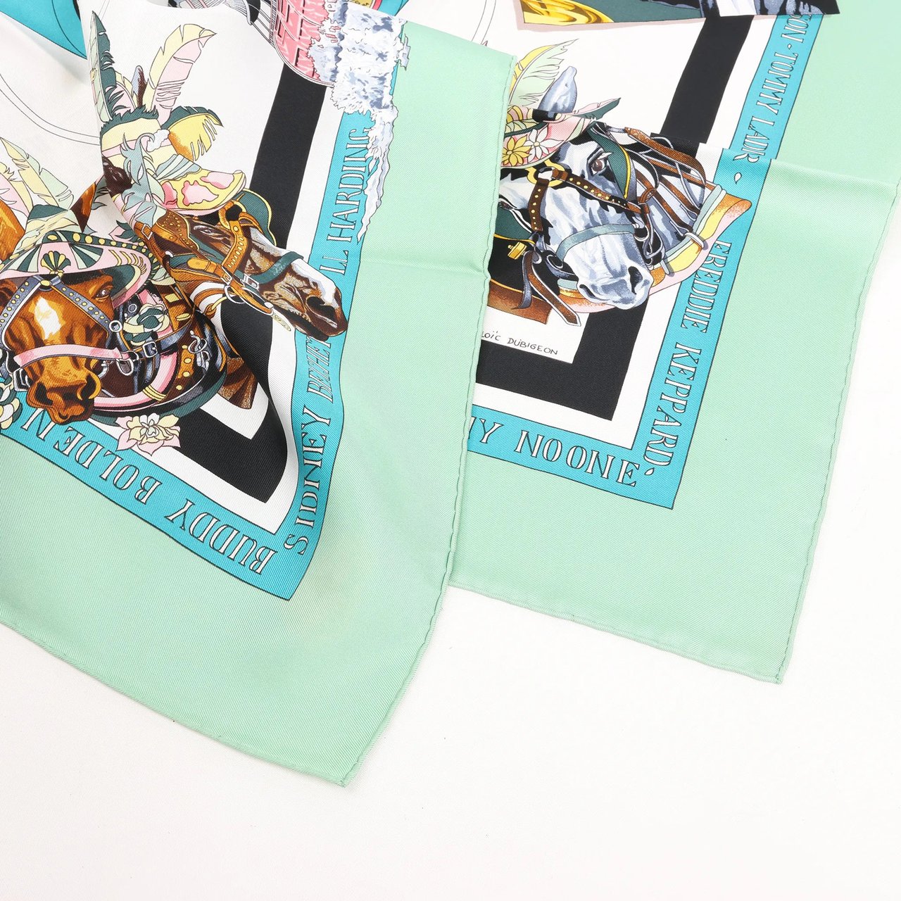 Hermès Hermès Carré 90 "THE ORIGINAL NEW ORLEANS CREOLE JAZZ 1923" Silk handkerchief in Green Divers