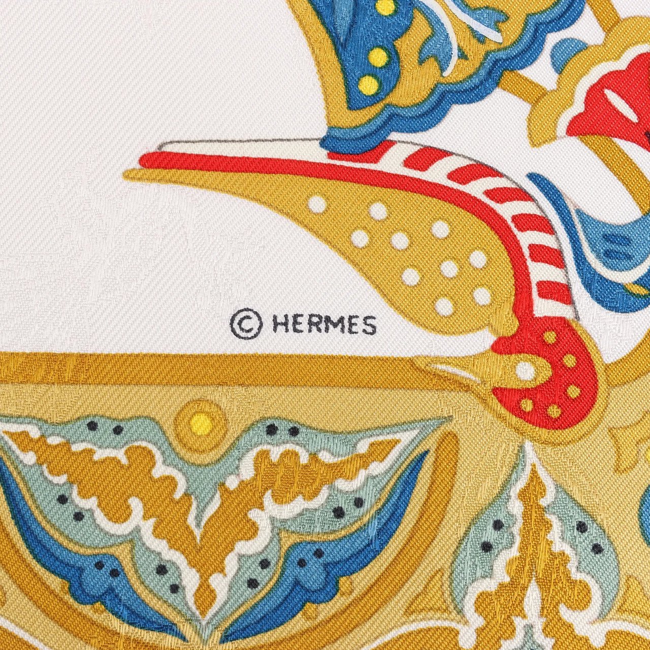 Hermès Hermès Carré 90 "CIELS BYZANTINS" Silk handkerchief in Black x Gold Divers