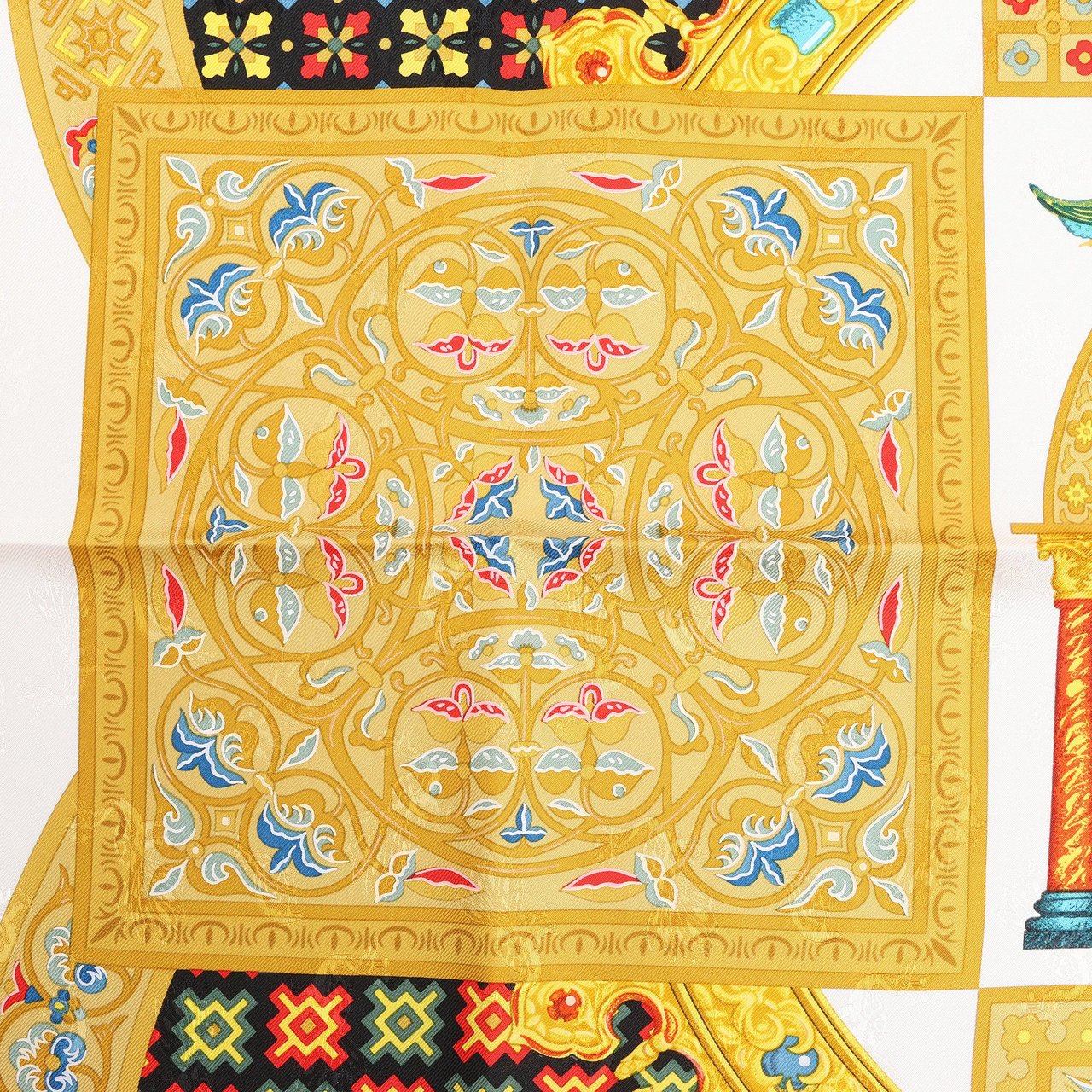 Hermès Hermès Carré 90 "CIELS BYZANTINS" Silk handkerchief in Black x Gold Divers