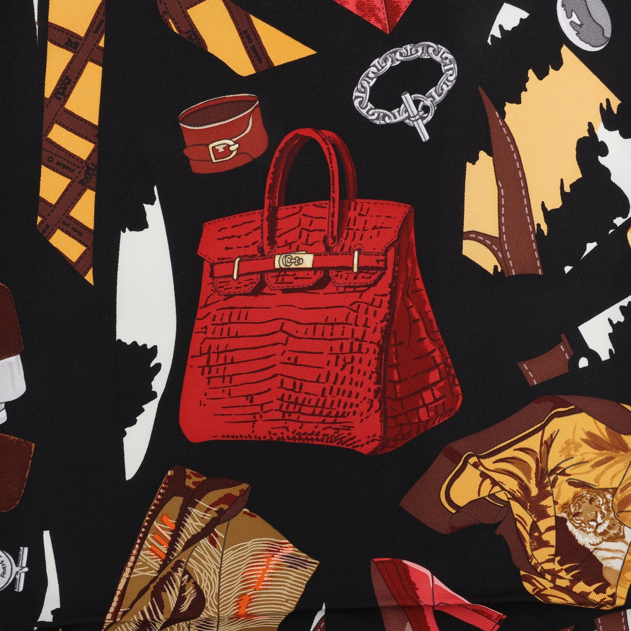 Hermès Hermès Carré 90 "Monsieur et Madame" Silk handkerchief in Brown Bruin