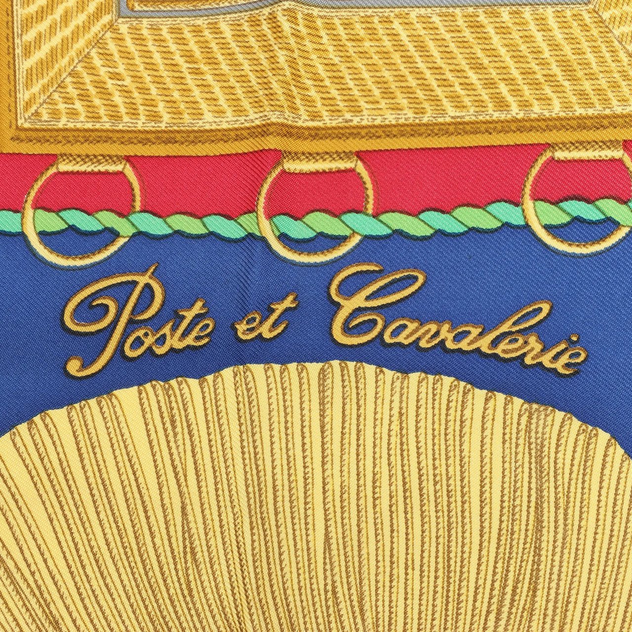 Hermès Hermès Carré 90 "Poste et Cavalerie Saber" Silk handkerchief in Red Rood