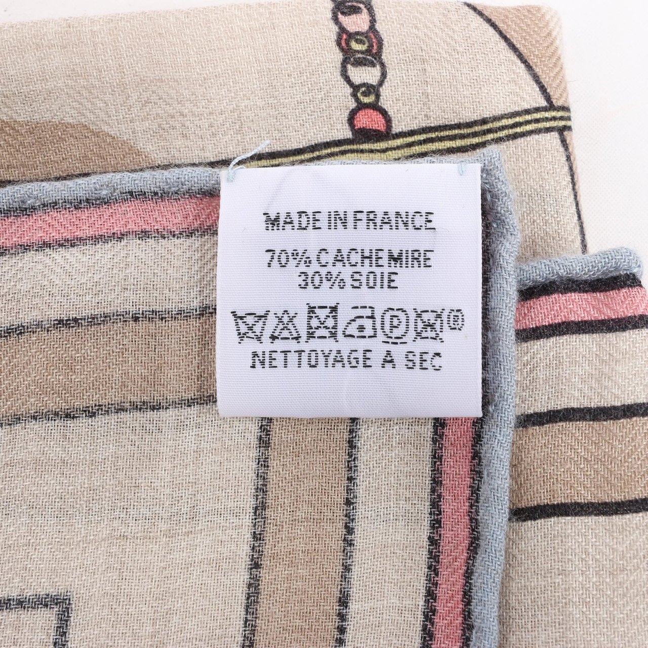 Hermès Hermès Carré Geant "LOCOMOTION" Cashmere and Silk Scarf in Beige Beige