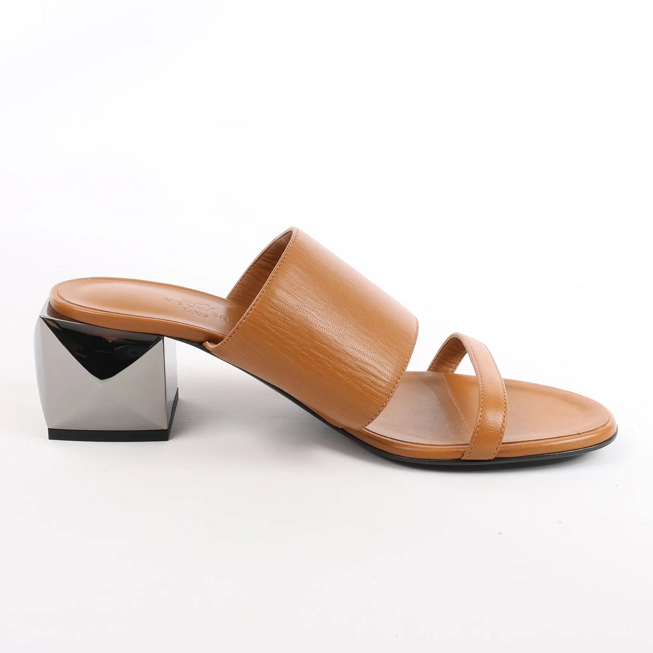 Hermès HERMES Cornelia Leather Sandals in Brown, Size 39 EU Bruin