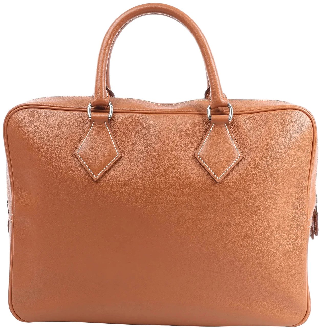 Hermès HERMES Plume 40 Evercolor Gold Silver Metal Fittings Handbag Z: 2021 Rood