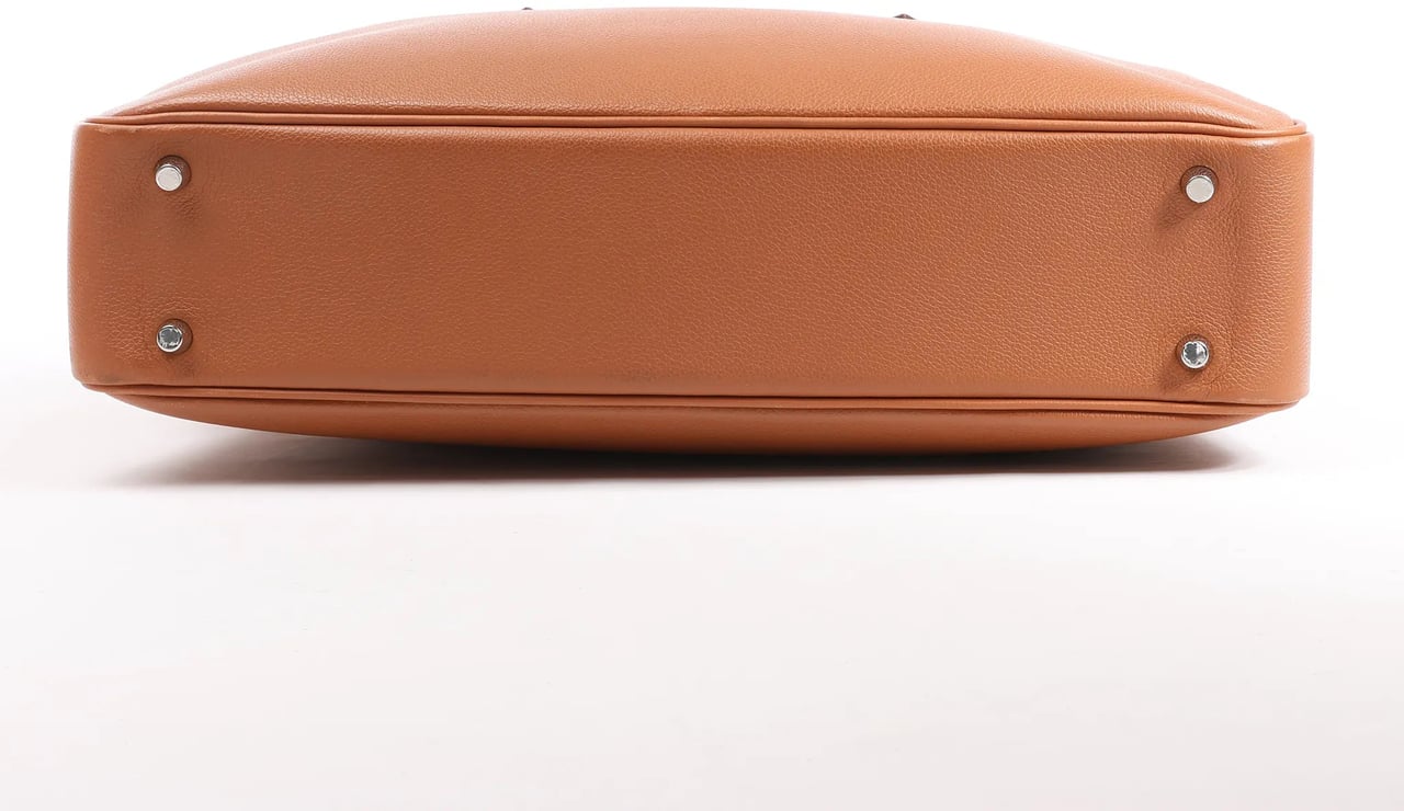 Hermès HERMES Plume 40 Evercolor Gold Silver Metal Fittings Handbag Z: 2021 Rood