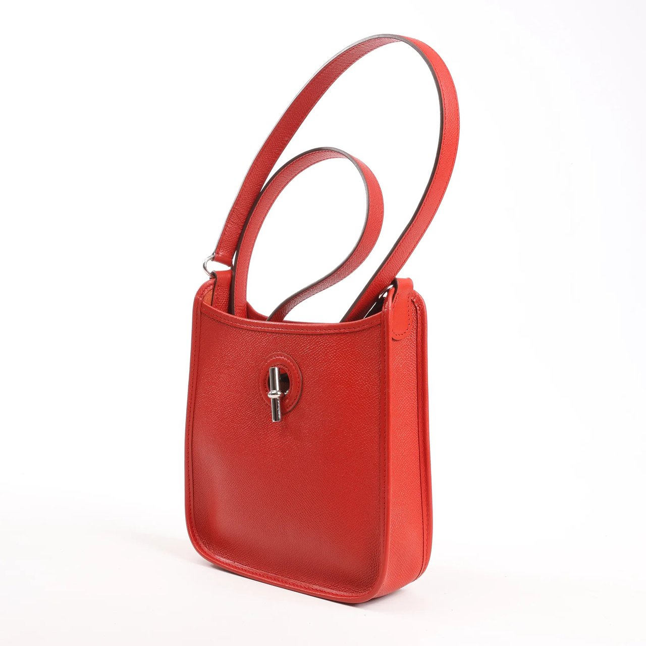 Hermès Hermes Vespa TPM Veau Epsom Shoulder Bag in Rouge vif □H: 2004 Rood
