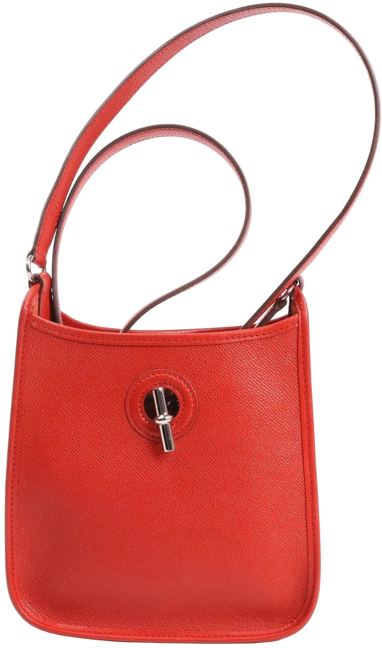 Hermès Hermes Vespa TPM Veau Epsom Shoulder Bag in Rouge vif □H: 2004 Rood