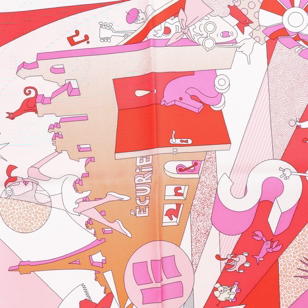 Hermès Hermès Carré 90 "CA DECOIFFE" Silk handkerchief in Pink Roze