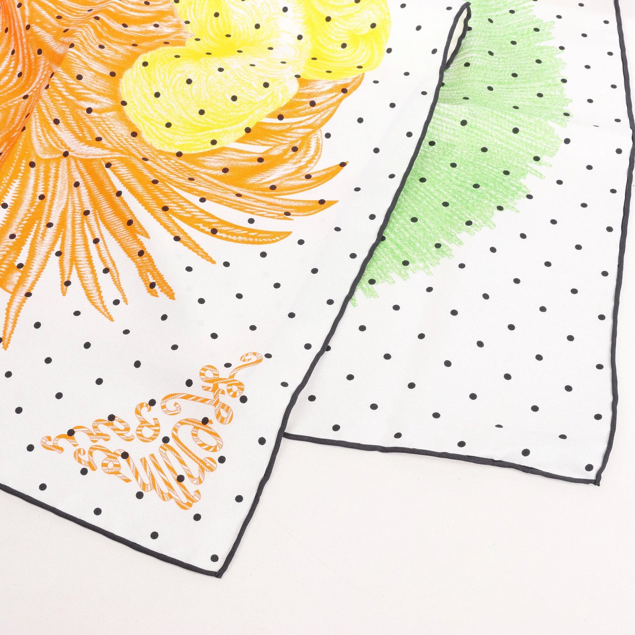 Hermès Hermès Carré 90 "Plumets et Panaches" Silk handkerchief in White x Multicolor Divers