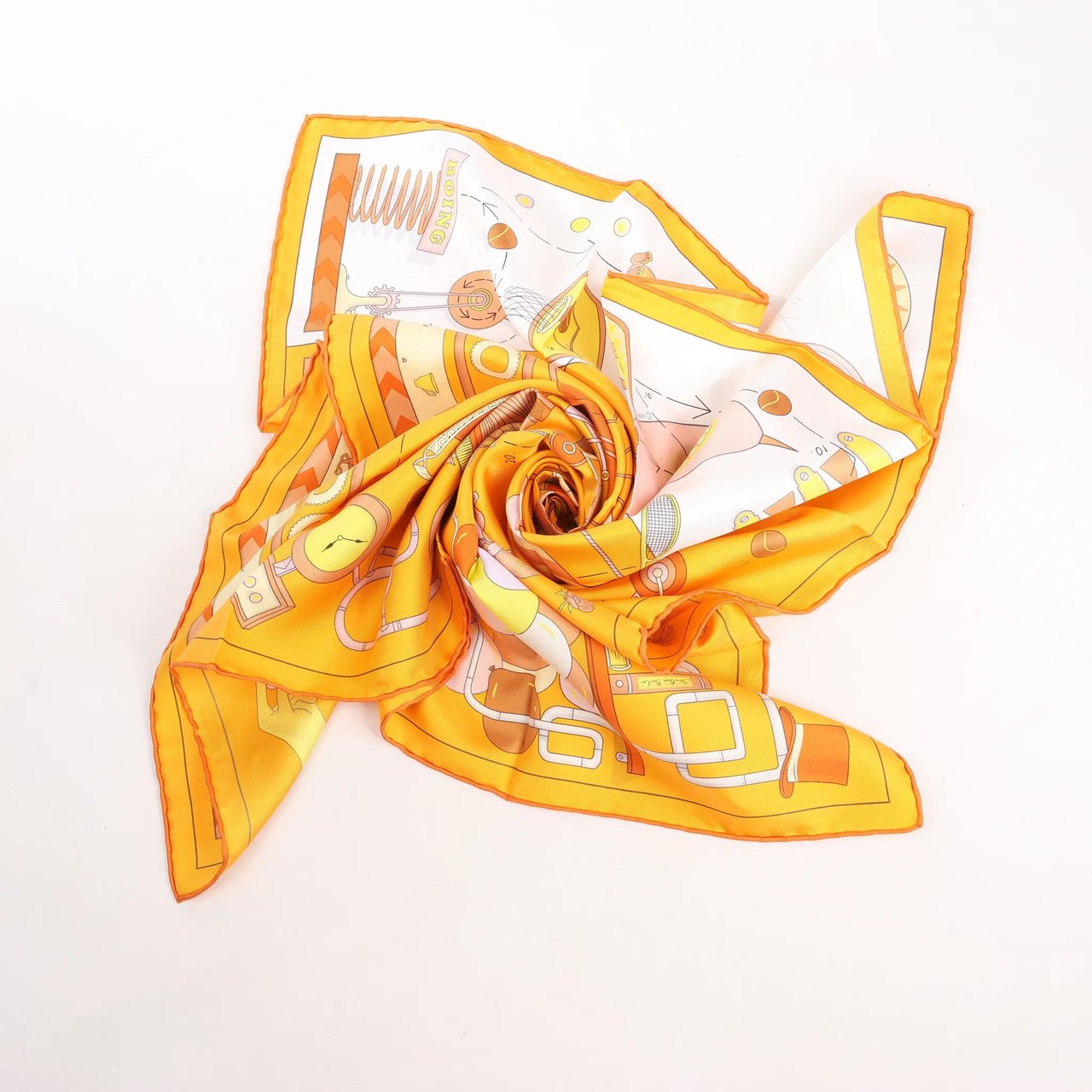 Hermès Hermès Carré 90 "Tea for Two" Silk handkerchief in Orange Oranje