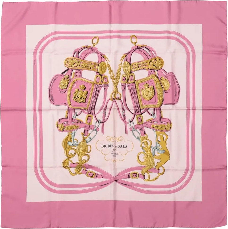 Hermès Hermès Carré 90 "BRIDES de GALA" Silk handkerchief in Pink Roze