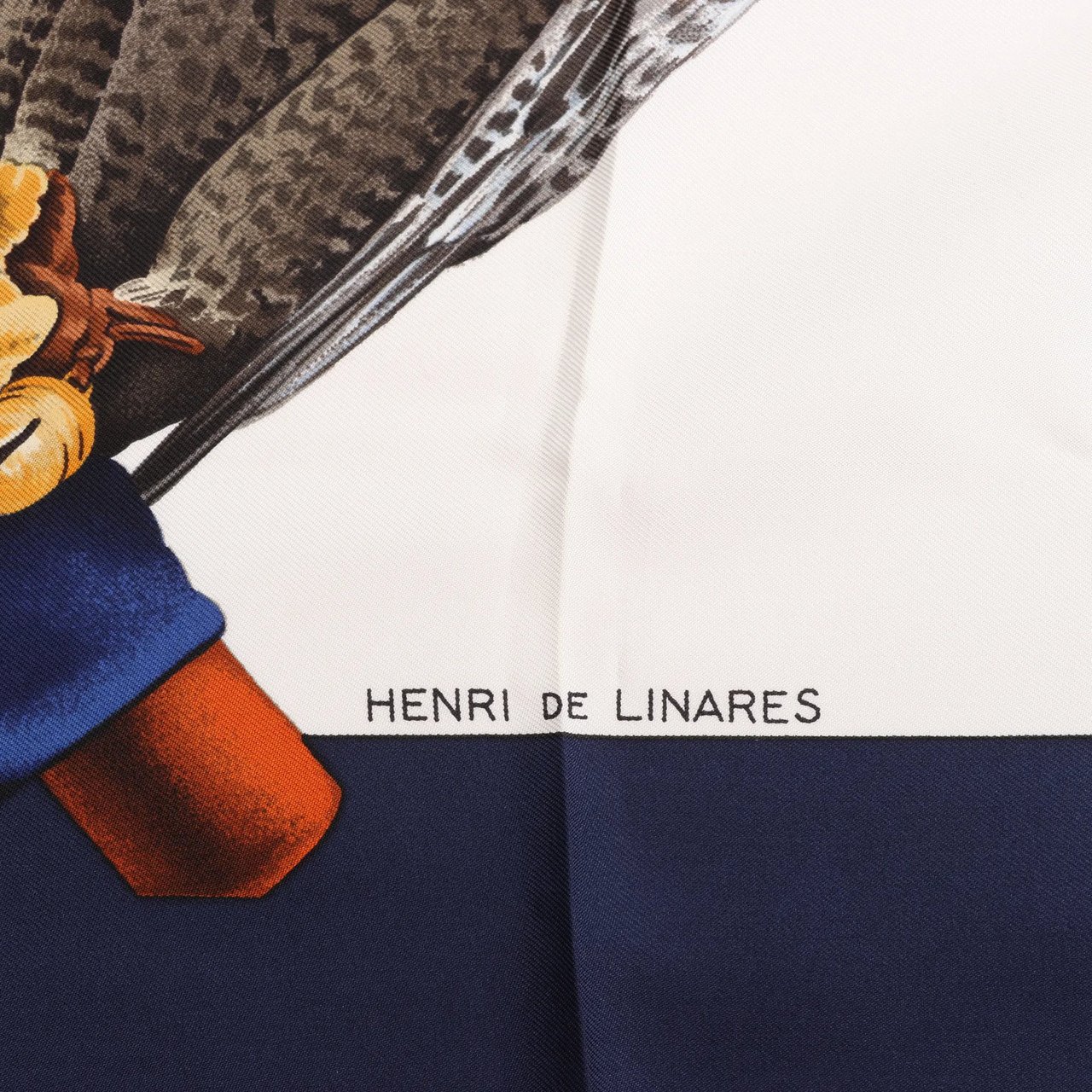 Hermès Hermès Carré 90 "Chasse a Vol falconry" Silk handkerchief in Navy Blue Blauw