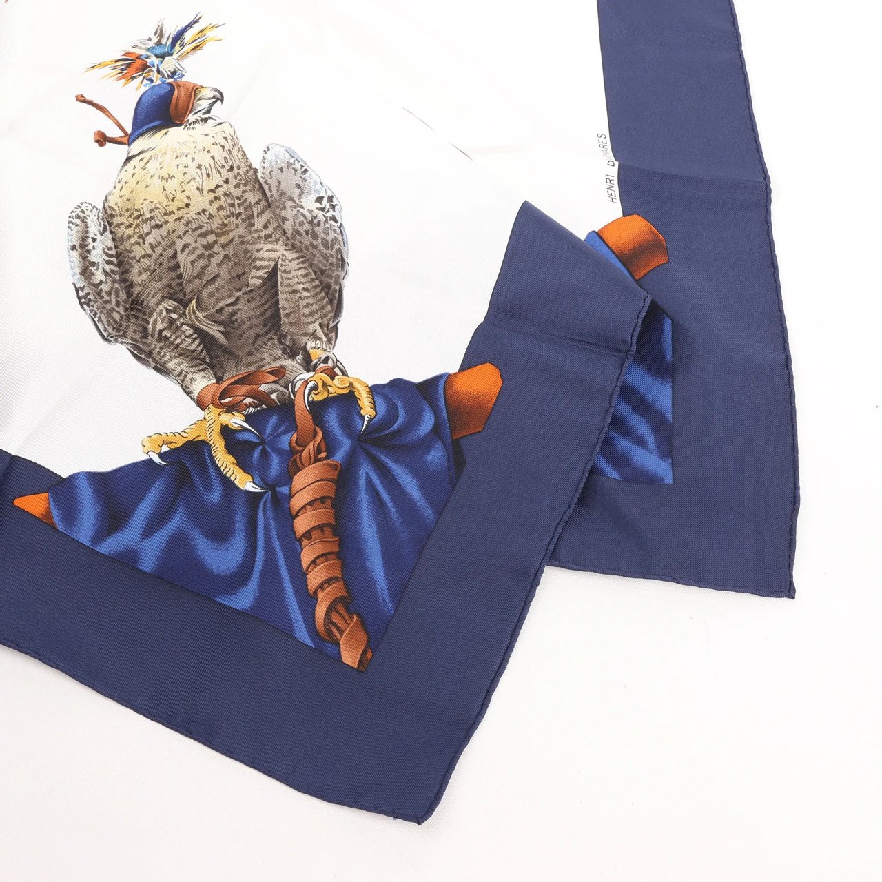 Hermès Hermès Carré 90 "Chasse a Vol falconry" Silk handkerchief in Navy Blue Blauw