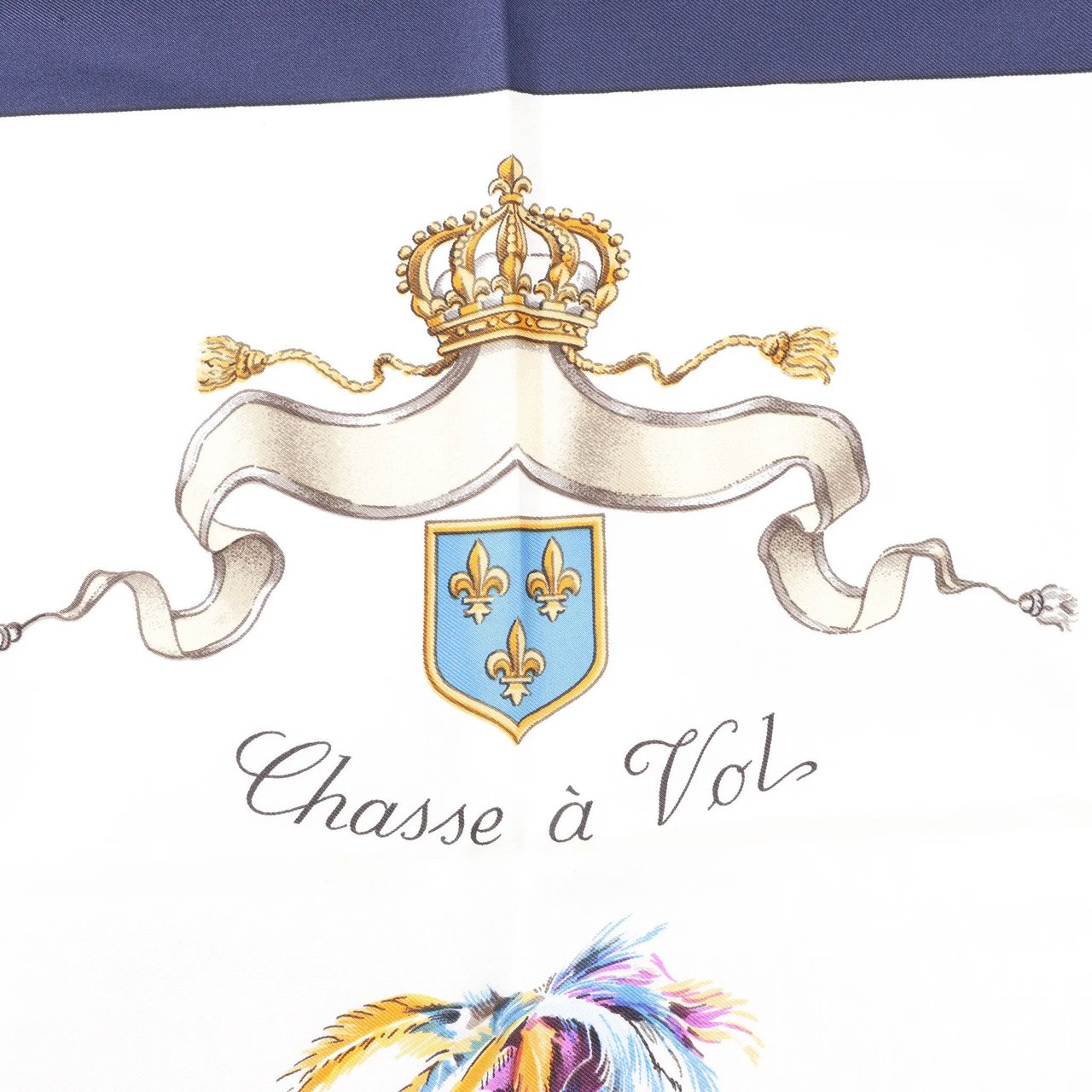 Hermès Hermès Carré 90 "Chasse a Vol falconry" Silk handkerchief in Navy Blue Blauw