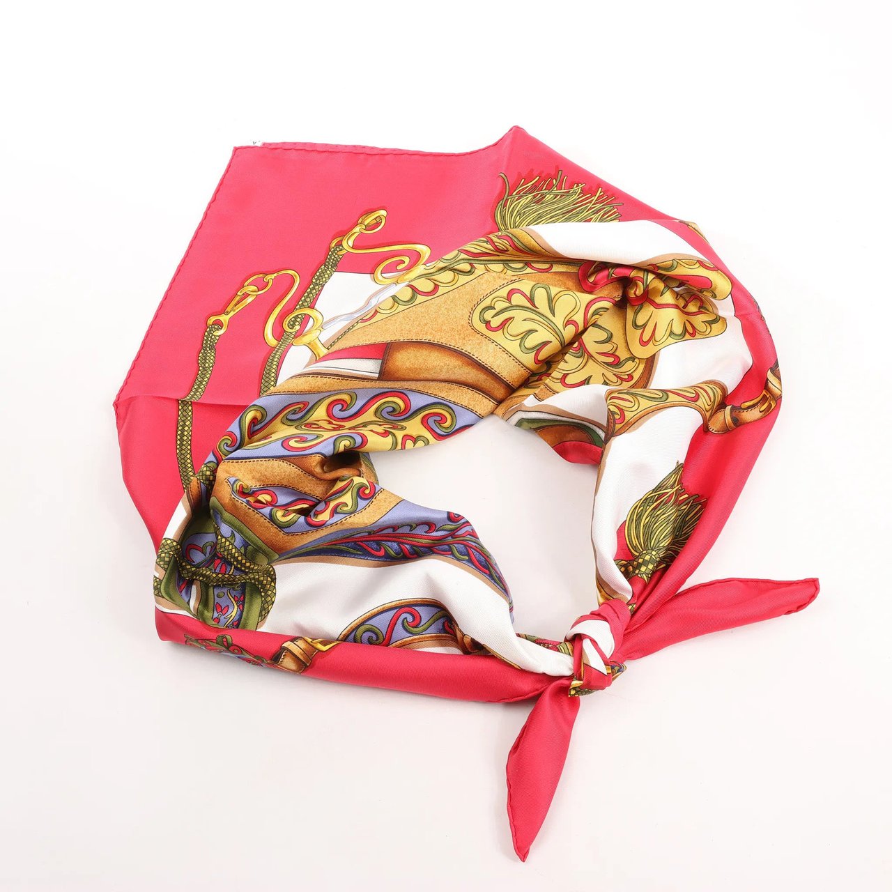 Hermès Hermès Carré 90 "Festival des Amazones" Silk handkerchief in Red Divers