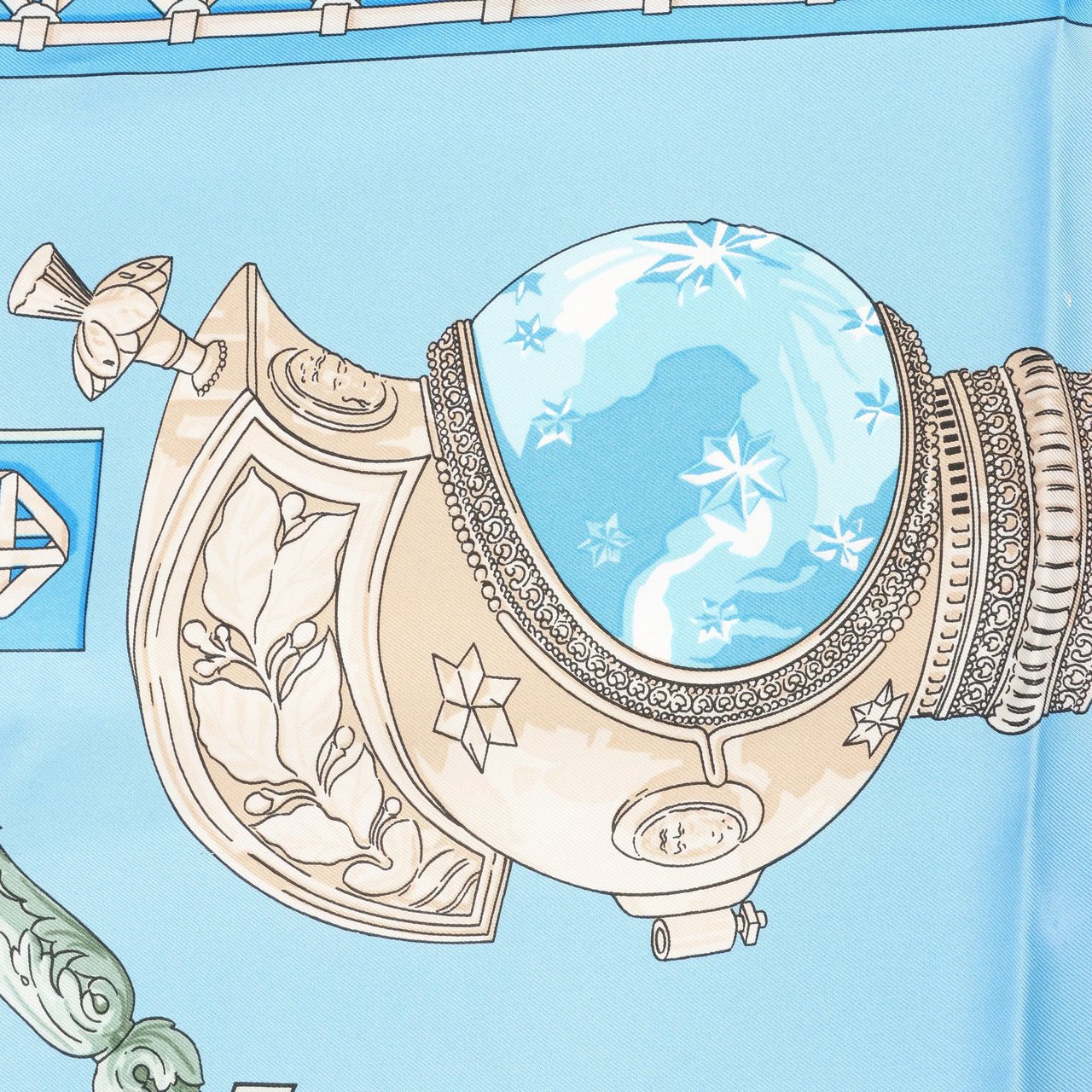 Hermès Hermès Carré 90 "FEUX DE ROUTE" Silk handkerchief in Blue Blauw