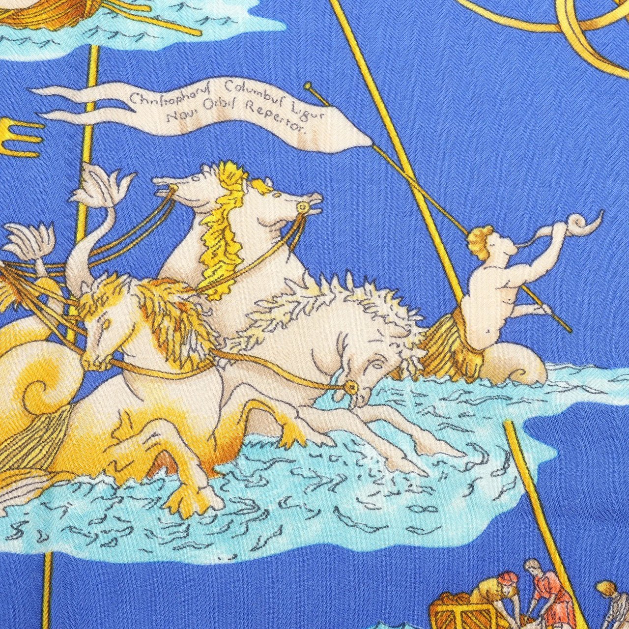 Hermès Hermès Carré Géant "VOILES DE LUMIERE" Cashmere x Silk scarf in Navy Blue Navy