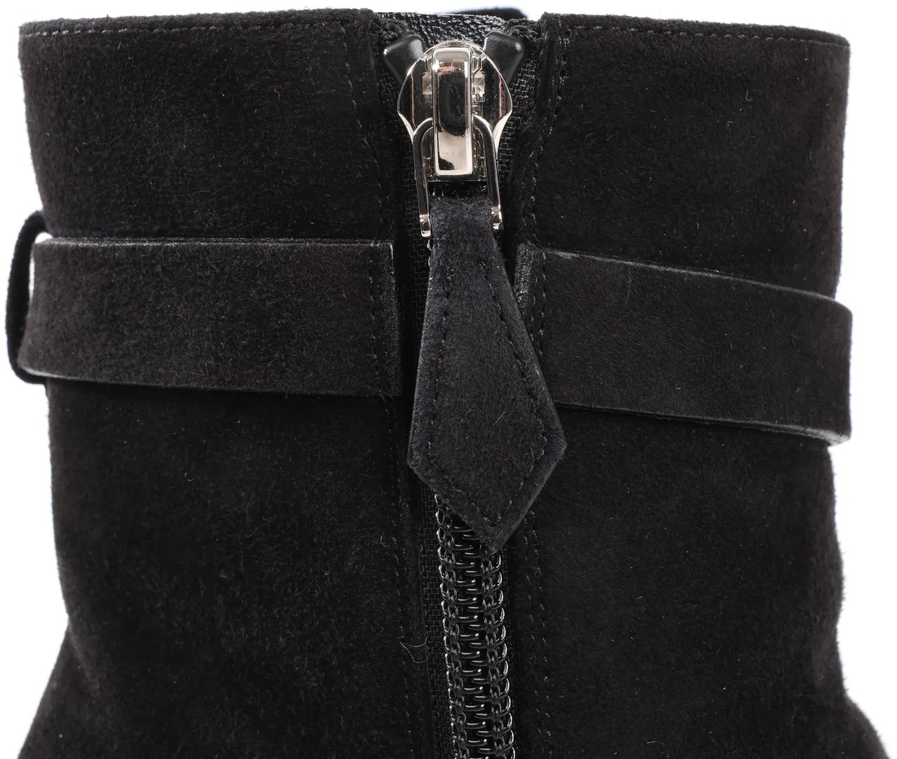 Hermès Hermes Saint Germain Kelly Metal Fittings Suede Ankle Boots in Black, Size 37 EU Zwart