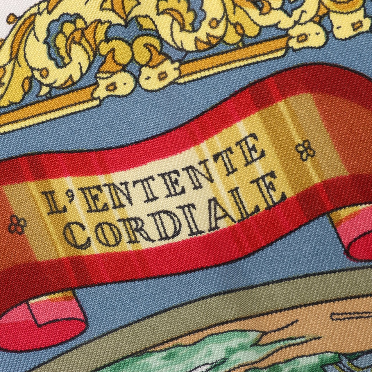 Hermès Hermès Carré 90 "L’ENTENTE CORDIALE" Silk handkerchief in Red Rood