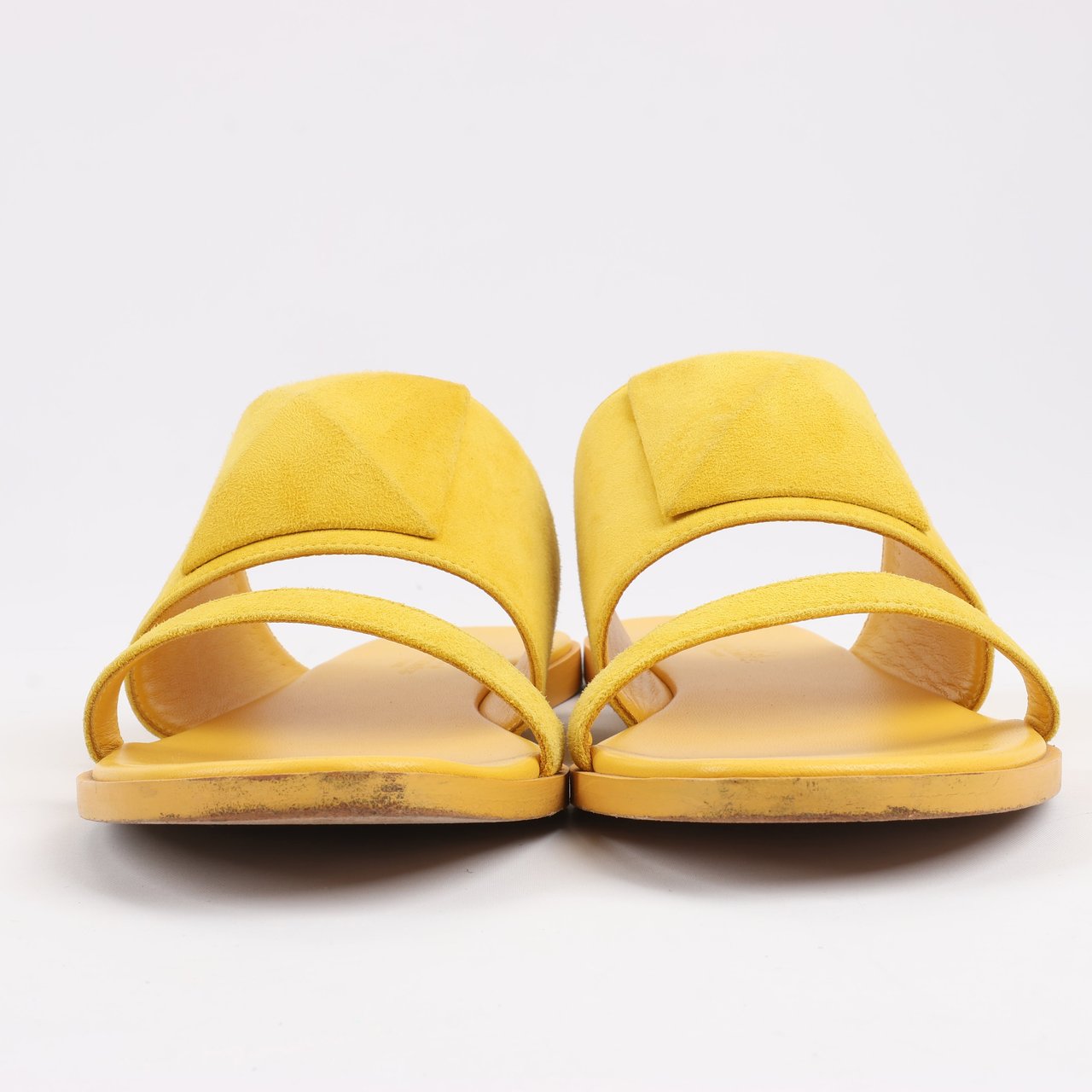 Hermès HERMES Kaia Suede Sandals in Yellow Gold, Size 36.5 EU Geel