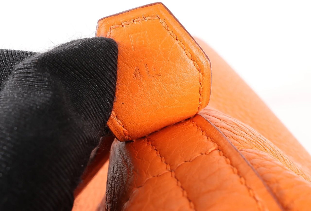 Hermès HERMES Bolide 35 Taurillon Clemence Handbag in Orange □G:2003 Oranje