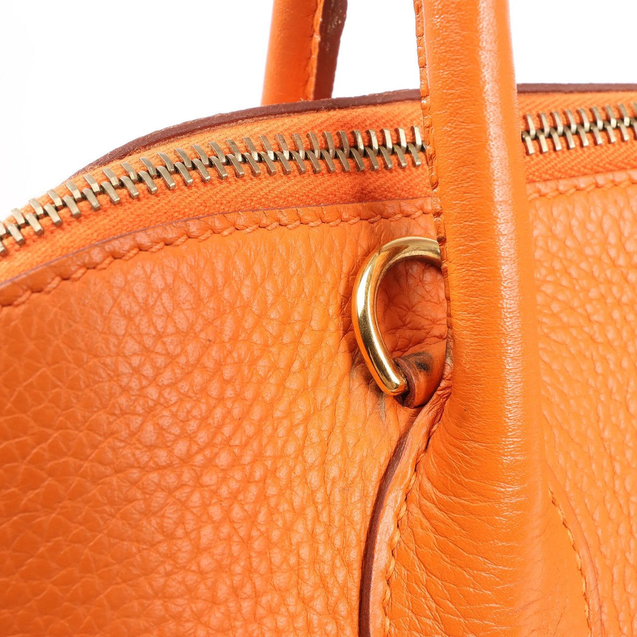 Hermès HERMES Bolide 35 Taurillon Clemence Handbag in Orange □G:2003 Oranje
