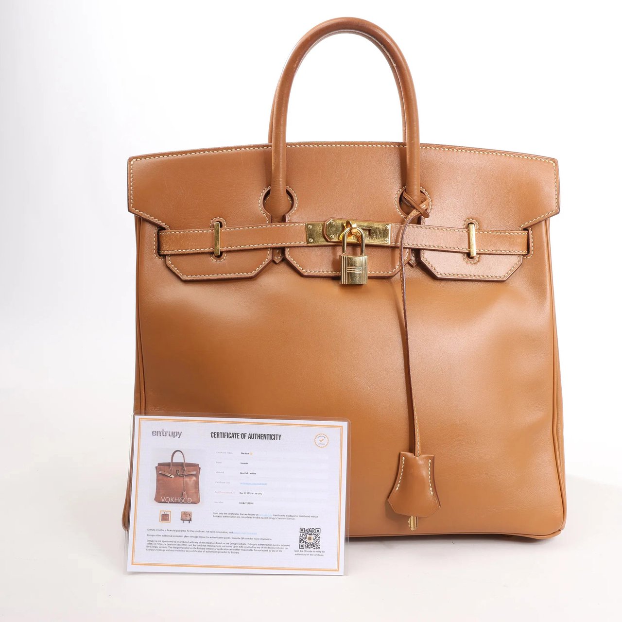 Hermès HERMES Haut A Courroies 32 Vache Handbag in Brown ○Y:1995 Bruin