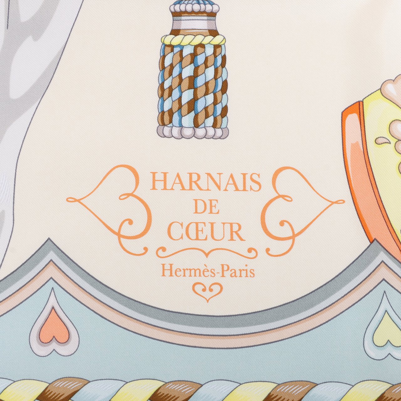 Hermès Hermes Carré 90 "HARNAIS DE COEUR" Silk handkerchief in Multicolor Divers