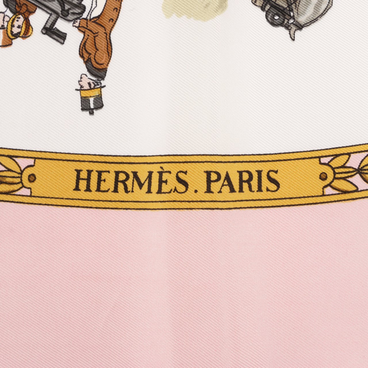 Hermès Hermès Carré 90 "LA PROMENADE DE LONGCHAMPS" Silk handkerchief in Pink Roze