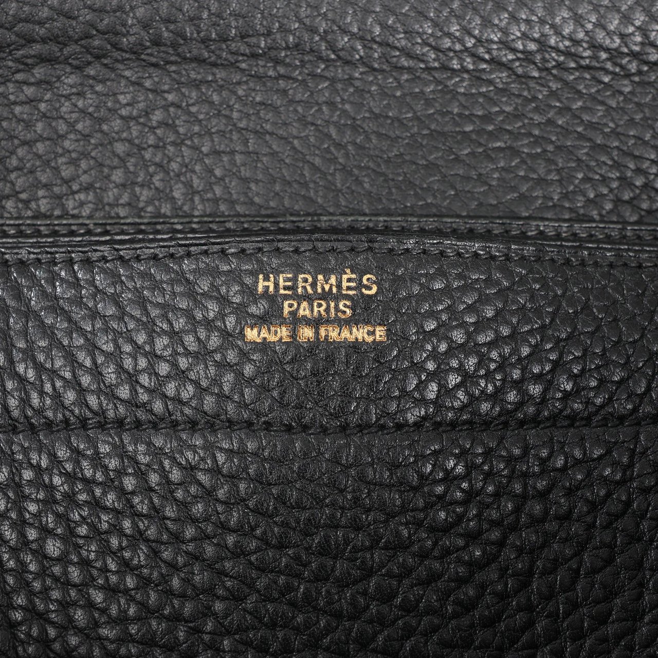 Hermès HERMÈS Sac à Depeche 38 Ardennes Leather Handbag in Black ○V:1992 Zwart