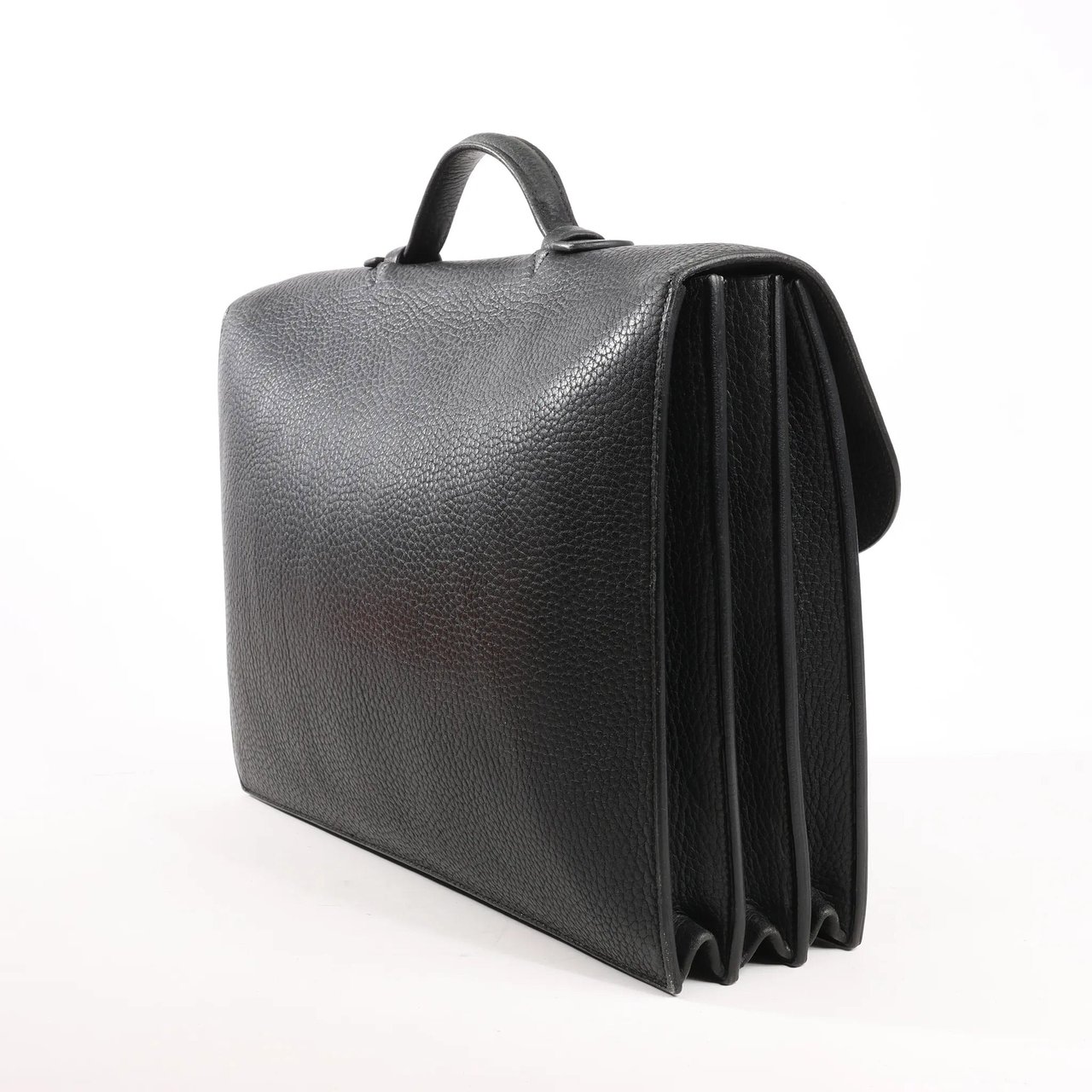 Hermès HERMÈS Sac à Depeche 38 Ardennes Leather Handbag in Black ○V:1992 Zwart