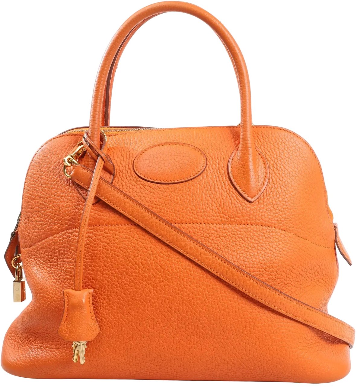 Hermès HERMES Bolide 31 Taurillon Clemence 2Way Handbag in Orange □H: 2004 Oranje