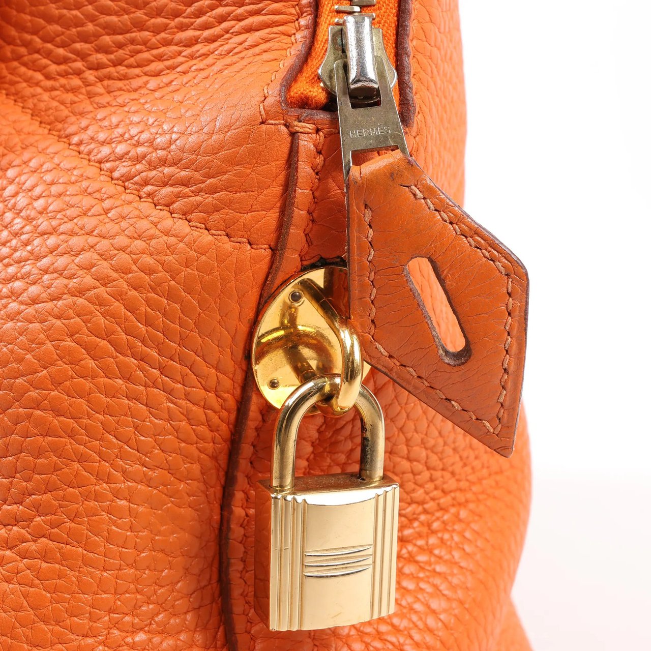 Hermès HERMES Bolide 31 Taurillon Clemence 2Way Handbag in Orange □H: 2004 Oranje
