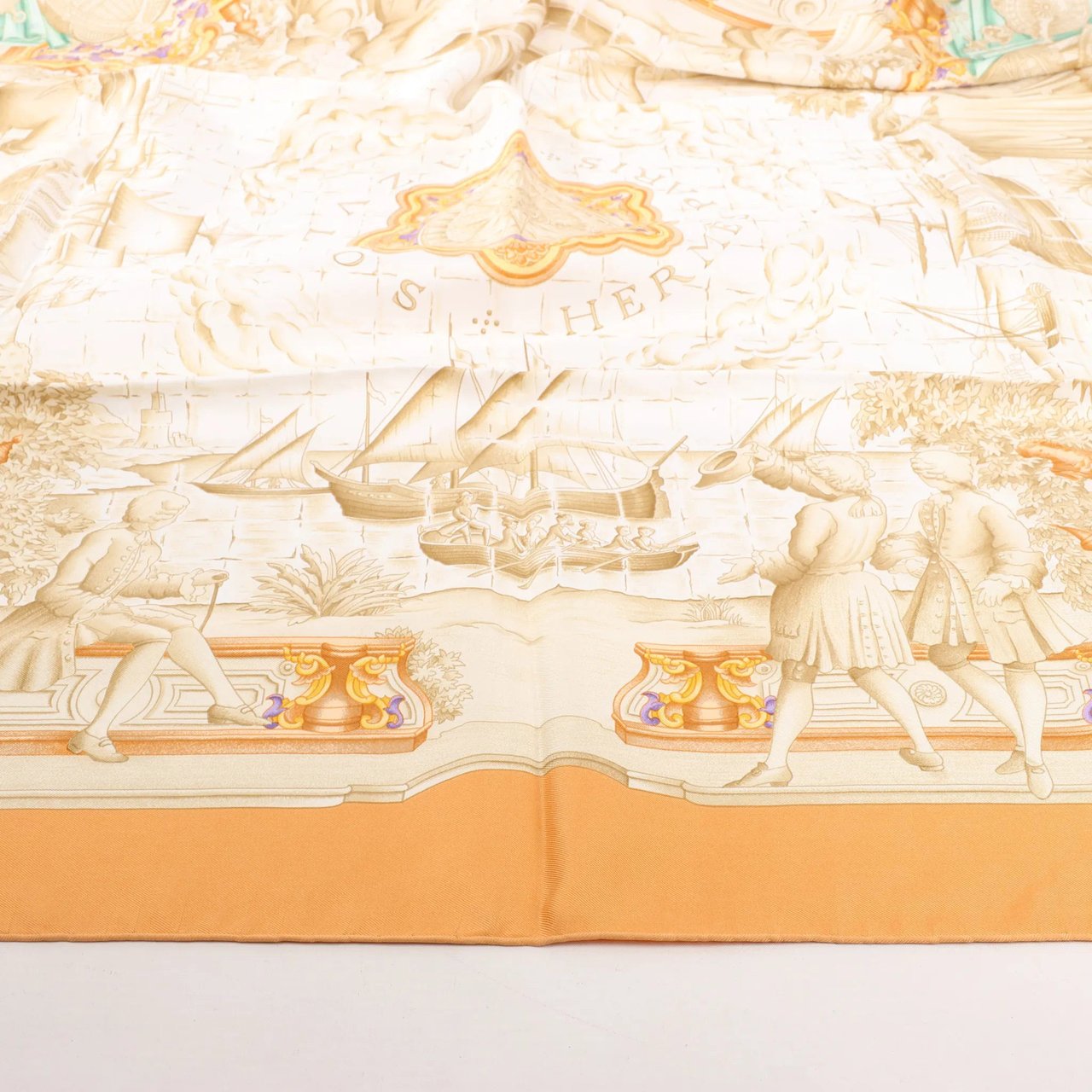 Hermès Hermès Carré 90 "AZVLEJOS" Silk handkerchief in Orange Oranje