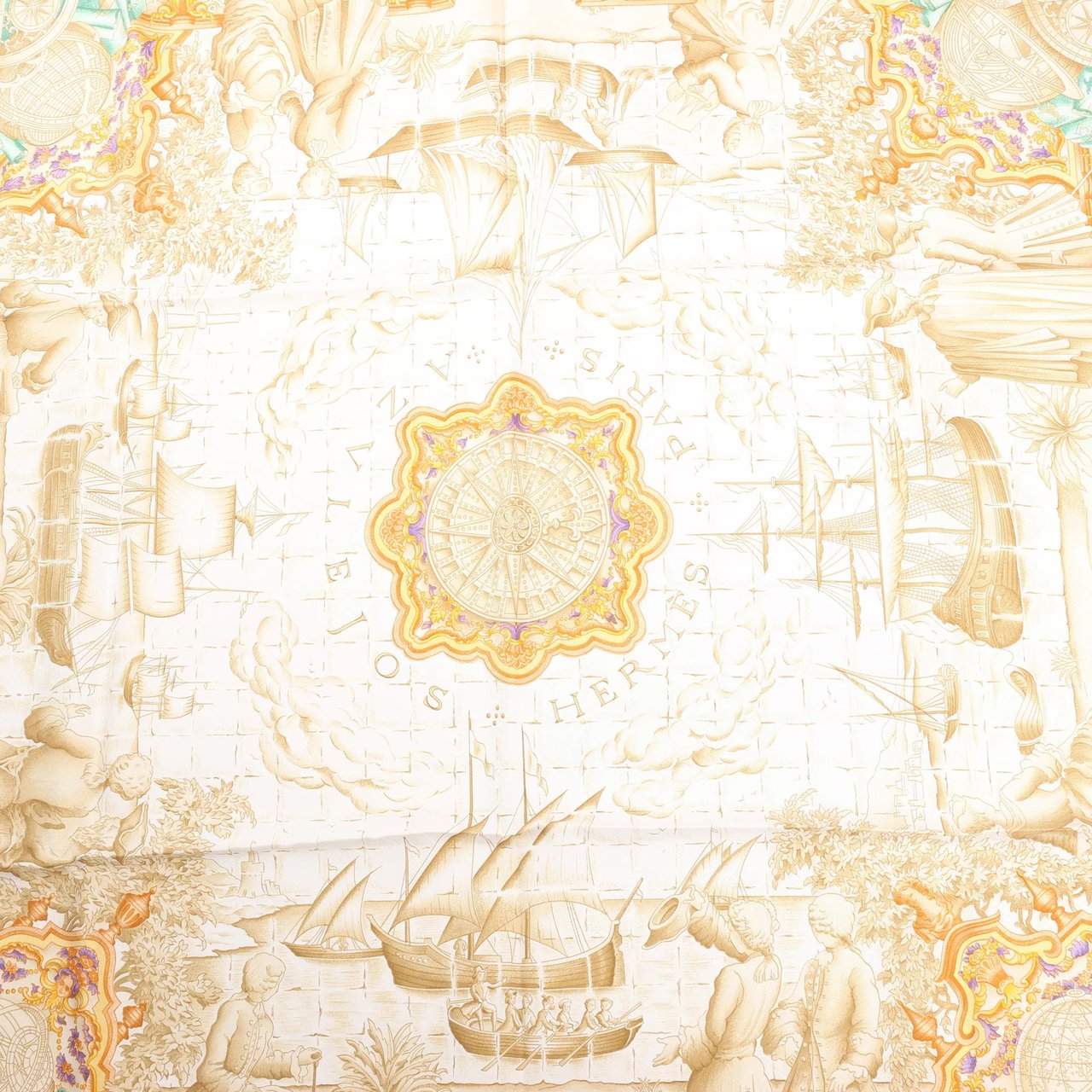 Hermès Hermès Carré 90 "AZVLEJOS" Silk handkerchief in Orange Oranje