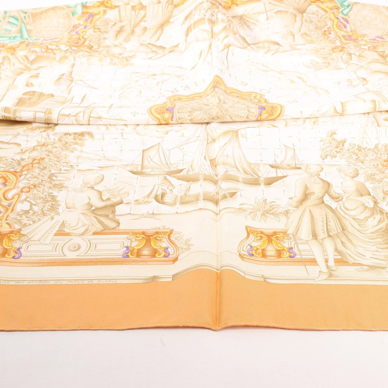 Hermès Hermès Carré 90 "AZVLEJOS" Silk handkerchief in Orange Oranje